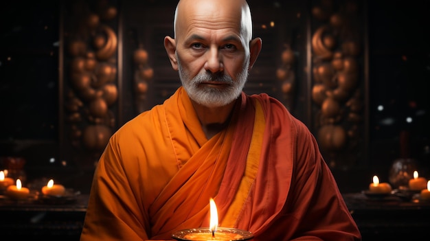 boeddhistische monnik observeert