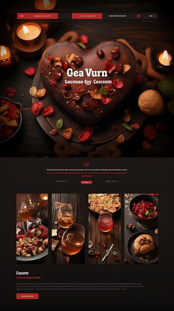 Foto boeiend valentijnsthema weblayout ontwerp en concept voor websites romantische diverse stijlen