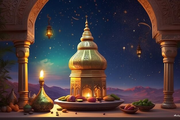 Boeiende afbeelding van de maand Ramadan ter viering van spirituele reflectie en gemeenschapsbanden