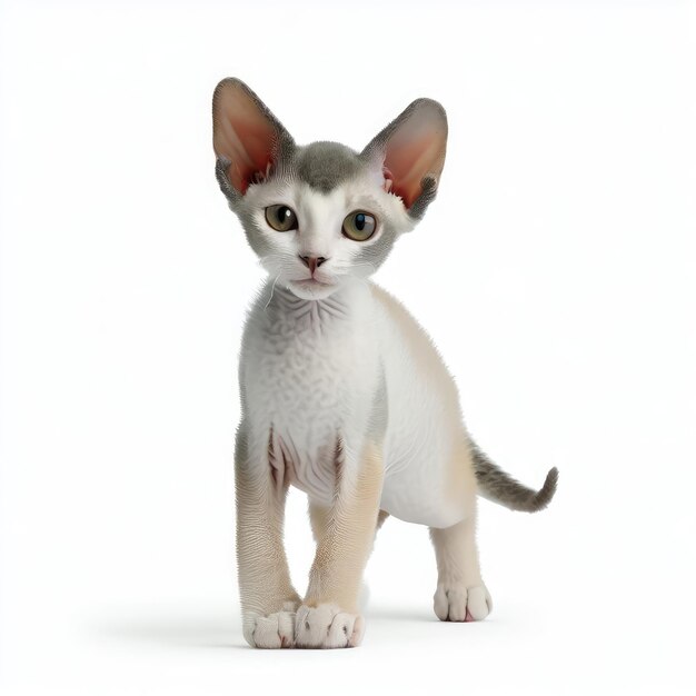 Boeiende Devon Rex Kitty Pose Generatieve AI