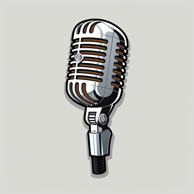 Boeiende karikatuur minimalistische Shure SM58 Microphone Cartoon Sticker