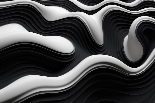 boeiende patronen van een golvende zwart-witte achtergrond