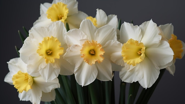 Boeiende schoonheid FotoRealistische dubbelbloemige narcissen Uitstekend detail in bloei