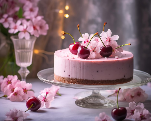 Boeiende Sparklecore Cherry Cheesecake Een verleidelijk visueel genot voor uw creatieve projecten