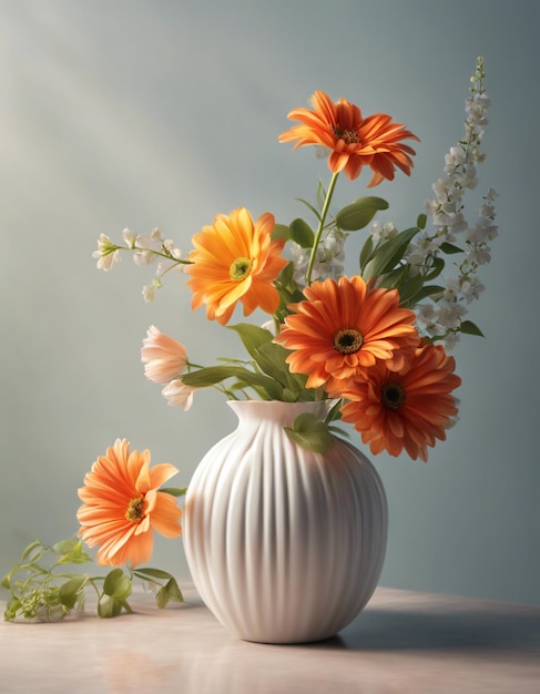 Boeiende stilleven Moderne bloemenvaascompositie in Studio Brilliance