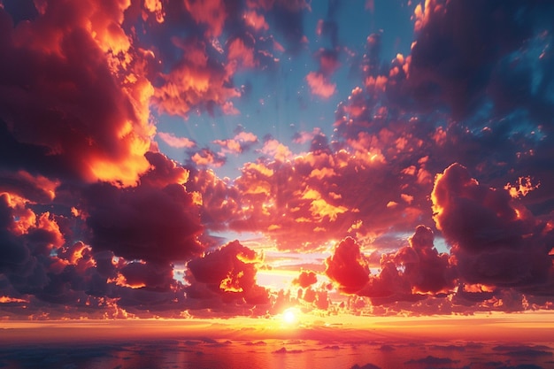 Boeiende zonsondergangen schilderen de lucht met een vurige hu