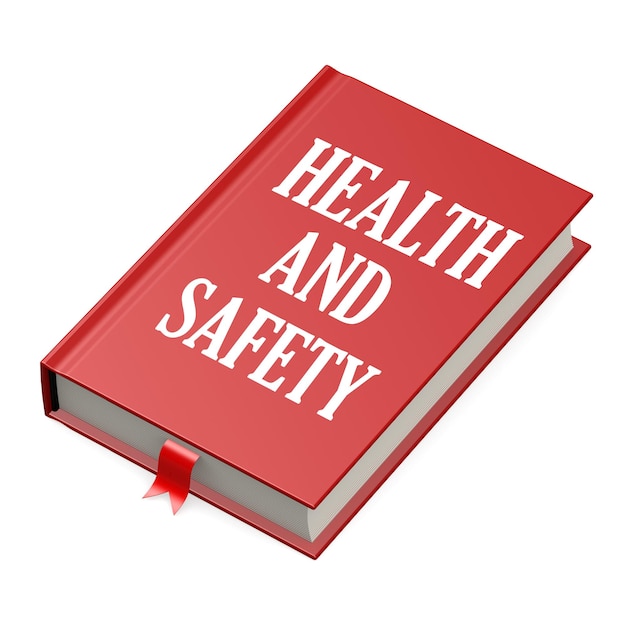 Boek met de titel van een gezondheids- en veiligheidsconcept