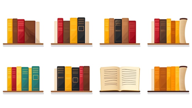 Boeken en aardbol Vectorillustratie geïsoleerd op witte achtergrond