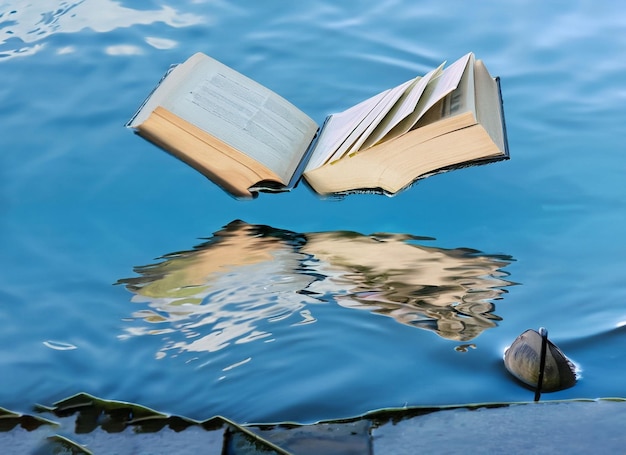 Foto boeken gooien vliegende boeken geïsoleerd op een witte achtergrond met uitknippad