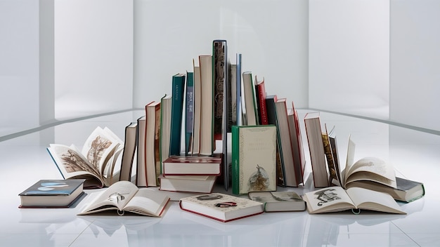 Boekenassortiment met witte achtergrond