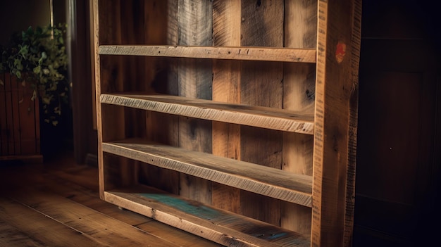 Foto boekenplank met verstelbare planken ai gegenereerd