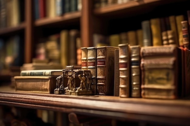 Boekenplanken gevuld met boeken in een oude bibliotheek