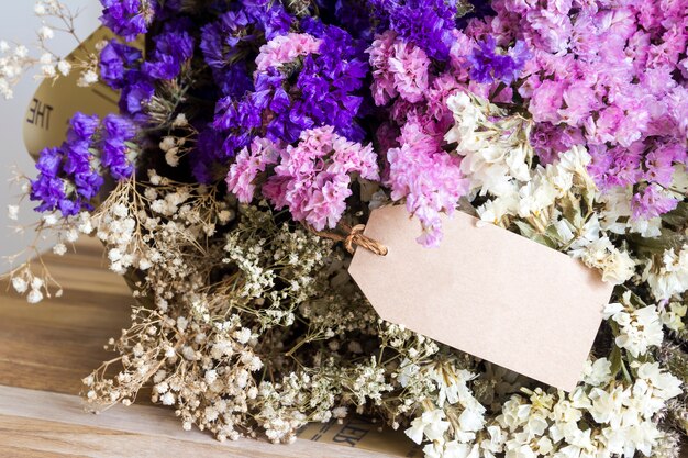 Foto boeket gedroogde bloemen