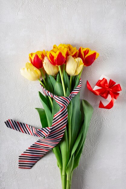 Boeket tulpen voor vaderdag.