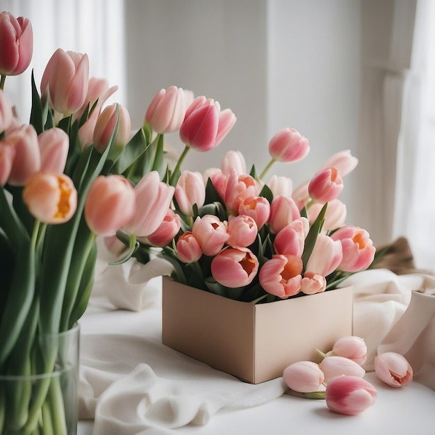 Boeket tulpenbloemen