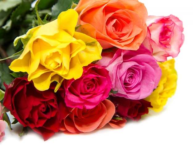 Foto boeket van kleurrijke rozen