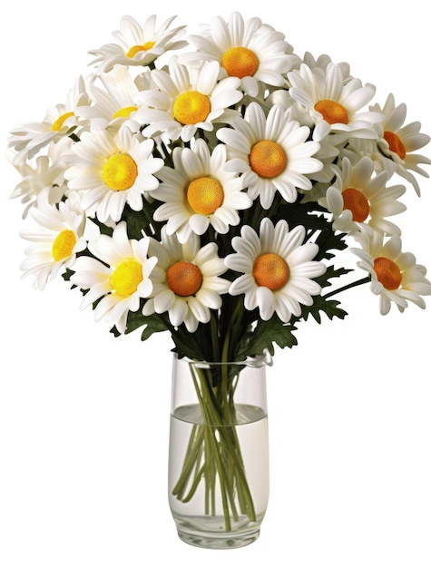 Boeket van madeliefjes bloemen op wit