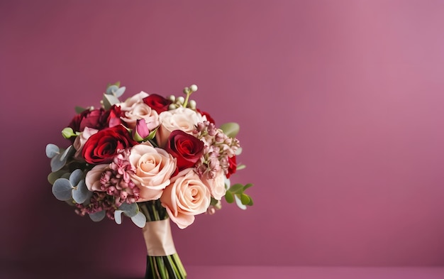 Boeket van mooie bloemen op kleur achtergrond Ruimte voor tekst