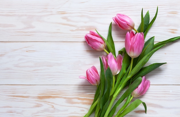 Boeket van roze tulpen