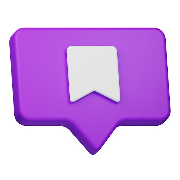 boekmerk chat 3d icoon geïsoleerd op de witte achtergrond