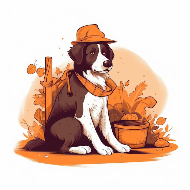 boer hond plat illustratie getekend in adobe illustrator