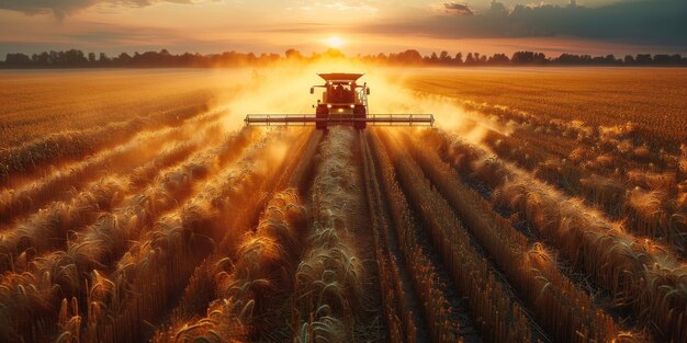 Foto boer landbouw hard werken jonge tarwe in het veld het concept van natuurlijke landbouw landbouw de