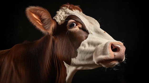 Boerderij koe likken neus