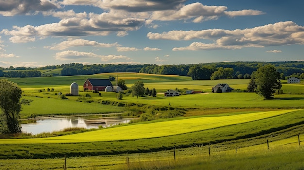 Foto boerderij op schuurvelden