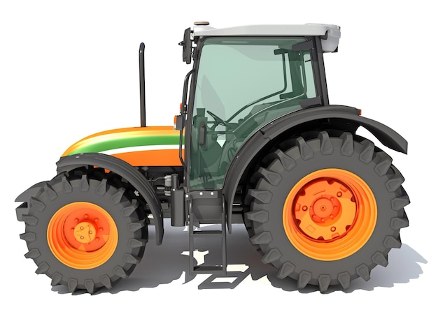 Boerderij tractor d weergave op witte achtergrond