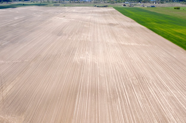 Foto boerderij veld landbouw weergave van bovenaf drone schieten bovenaanzicht