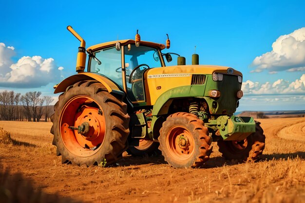 Foto boerderij zware trekker bouwland apparatuur gemechaniseerde landbouwmachines wallpaper achtergrond