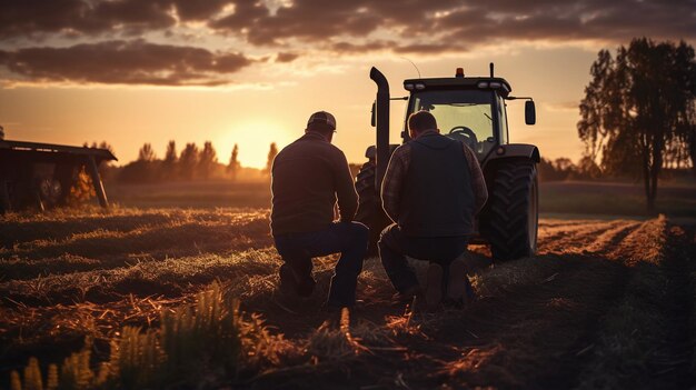 Foto boeren op het veld