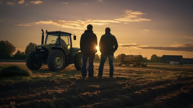 Foto boeren op het veld