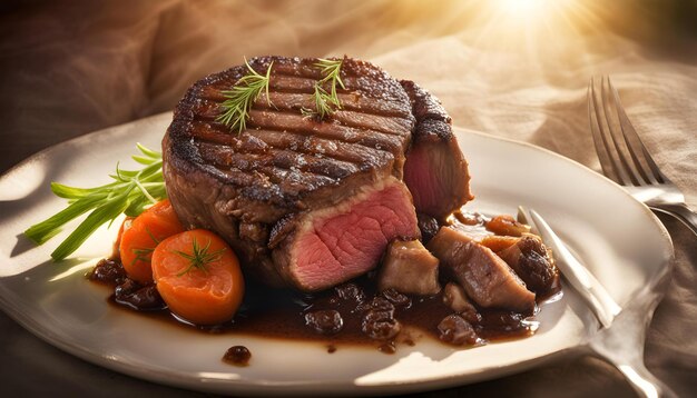 Boeuf Bourgignon Filet Mignon 고기 스테이크