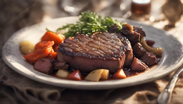 Photo boeuf bourgignon filet mignon beefsteak