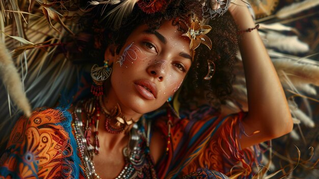 Foto bohemian bliss freespirited fashion eclectic ensemble