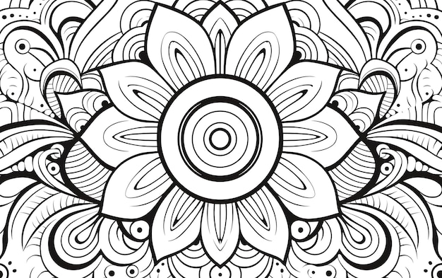 Photo bohemian mindful patterns coloring page black and white