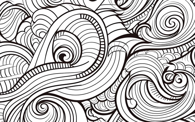 Photo bohemian mindful patterns coloring page black and white