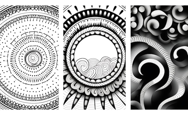 Bohemian Mindful Patterns Coloring page black and white