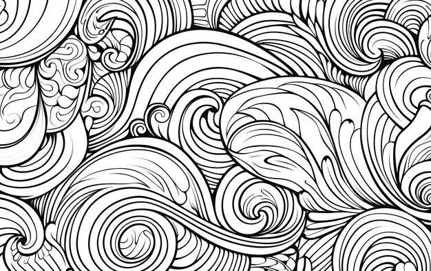 Photo bohemian mindful patterns coloring page black and white