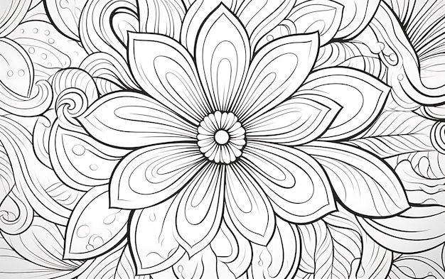 Photo bohemian mindful patterns coloring page black and white