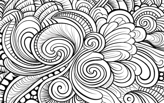 Photo bohemian mindful patterns coloring page black and white