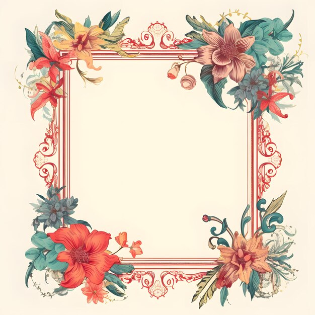 Photo bohemian ornamental frame with eclectic patterns