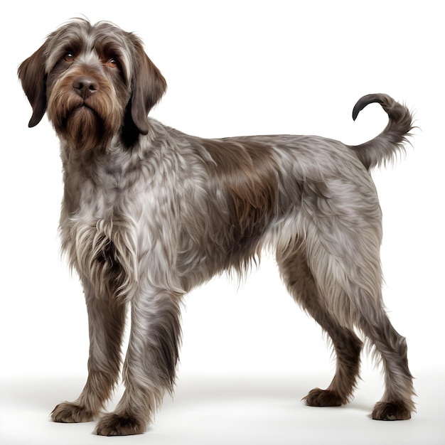 Bohemian Wirehaired Pointing Griffon Dog dog breed full height white background