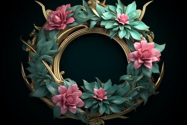 Bohemian wreath design with flower