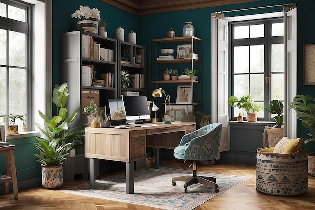 Bohemianinspired Home Office