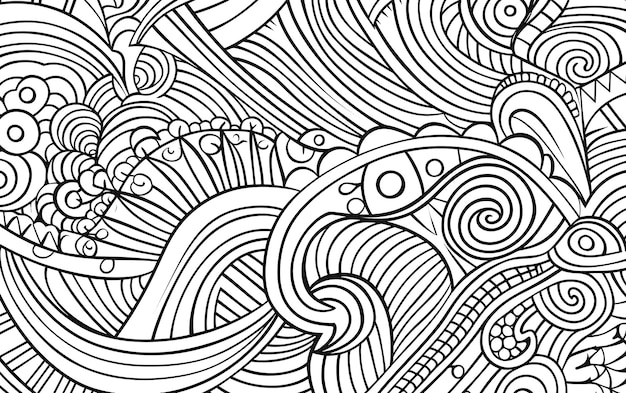 Foto bohemische mindful patterns kleurblad zwart-wit