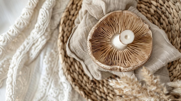 Photo boho decor with brown mushrooms