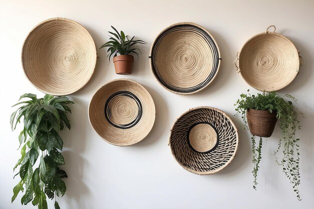 Boho geweven muurmandjes voor gestructureerd wanddecor