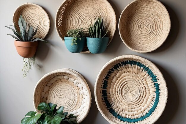 Boho geweven muurmandjes voor gestructureerd wanddecor